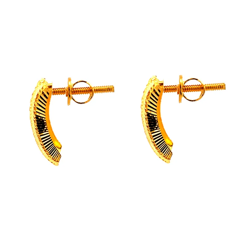 Classic 22k Yellow Gold Stud Earrings with Secure Screw Back Closure