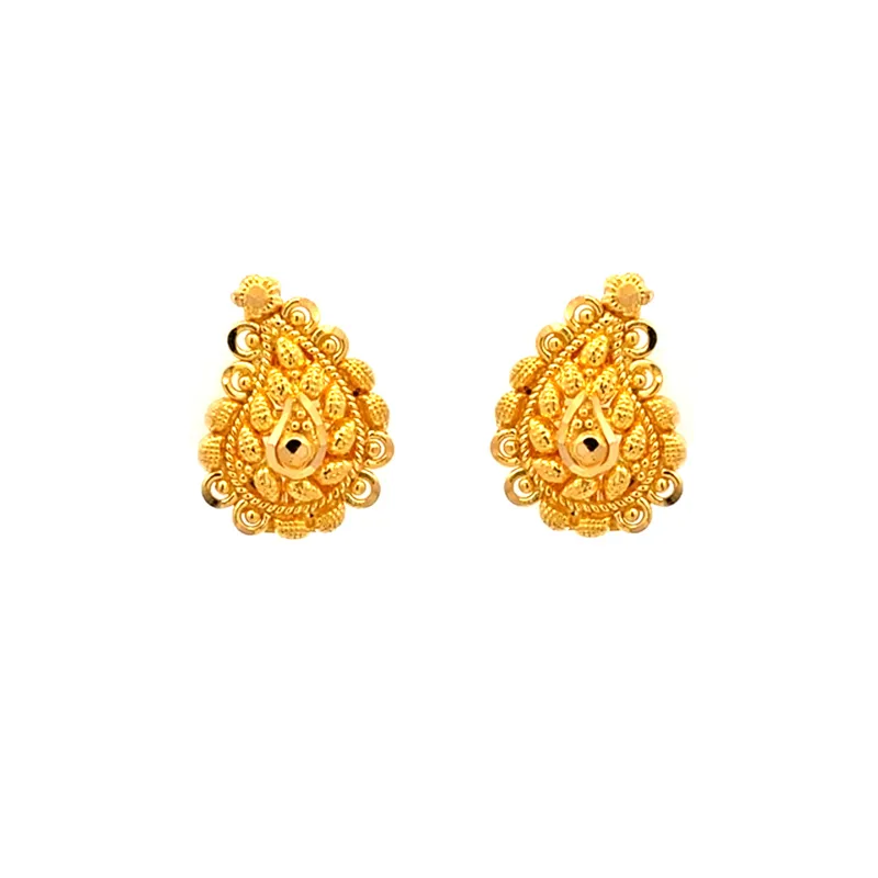 Elegant 22k Yellow Gold Stud Earrings for Everyday Wear and Special Occasions