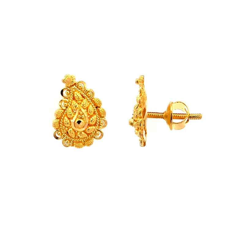 Elegant 22k Yellow Gold Stud Earrings for Everyday Wear and Special Occasions