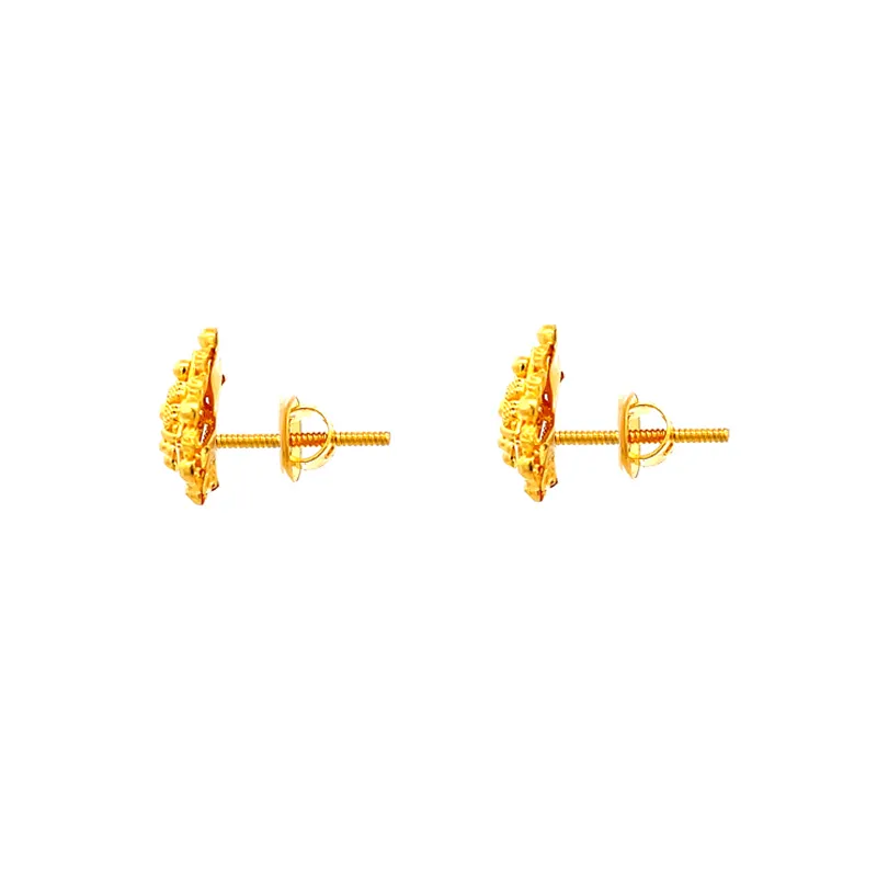 Elegant Gold Stud Earrings, length 12 mm