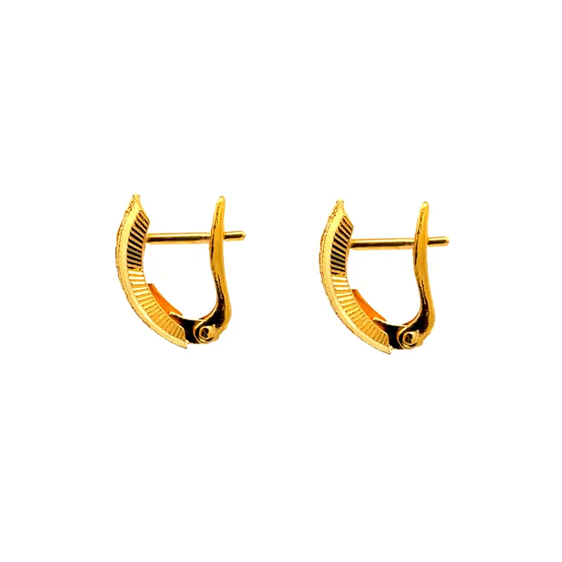 Elegant Gold Earrings with Clip back, Length 15mm