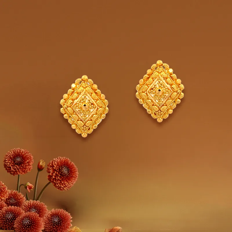 Classic 22k Yellow Gold Stud Earrings for Timeless Everyday Elegance