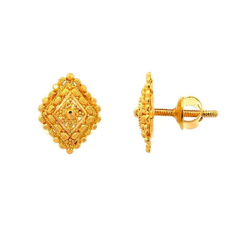 Classic 22k Yellow Gold Stud Earrings for Timeless Everyday Elegance
