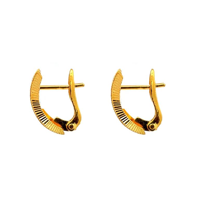 Elegant 22k Gold Hoop Earrings, Clip-ons, Length - 15 mm