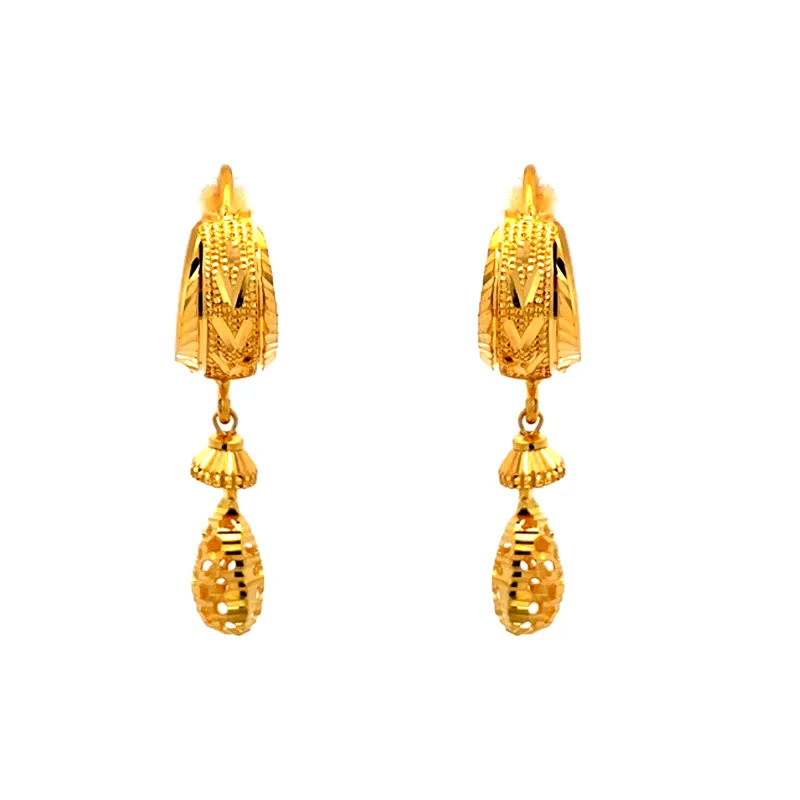 Elegant 22K Yellow Gold Earrings for Everyday Sparkle and Sophistication