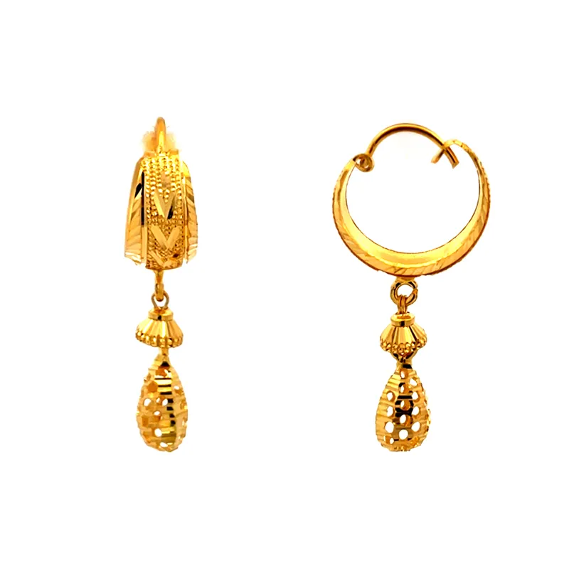 Elegant 22K Yellow Gold Earrings for Everyday Sparkle and Sophistication