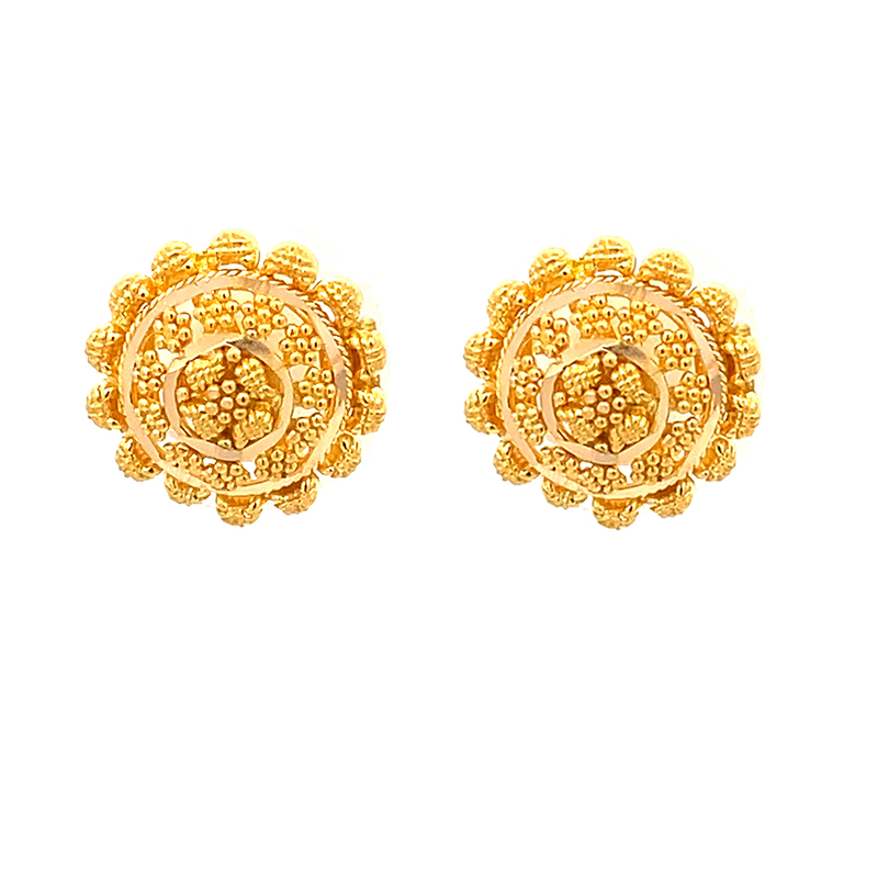 Elegant 22K Gold Stud Earrings