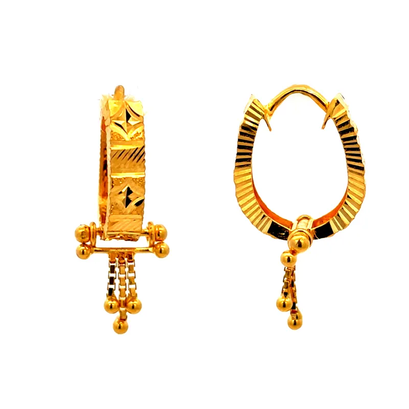 Beautiful 22K Yellow Gold Classic Hoop Earrings for Everyday Elegance