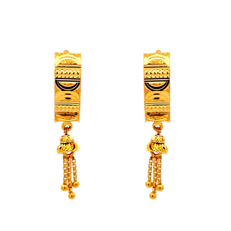 Elegant 22K Yellow Gold Polished Hoop Earrings for Everyday or Special Occasions