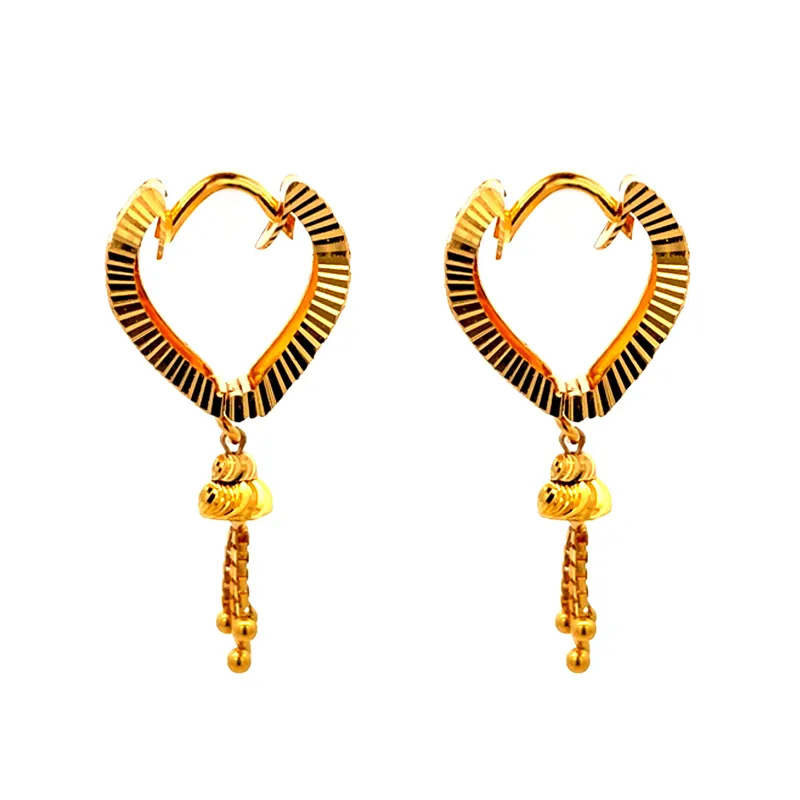 Elegant 22K Yellow Gold Polished Hoop Earrings for Everyday or Special Occasions