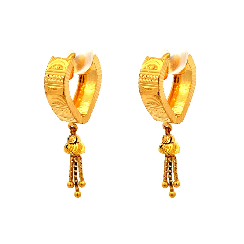 Elegant 22K Yellow Gold Polished Hoop Earrings for Everyday or Special Occasions