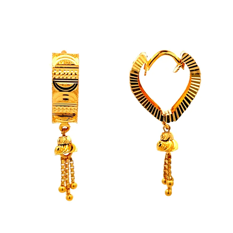 Elegant 22K Yellow Gold Polished Hoop Earrings for Everyday or Special Occasions