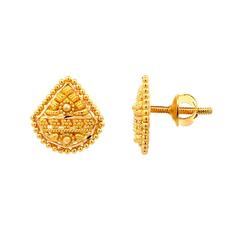 22k Yellow Gold Classic Stud Earrings for Timeless Everyday Elegance
