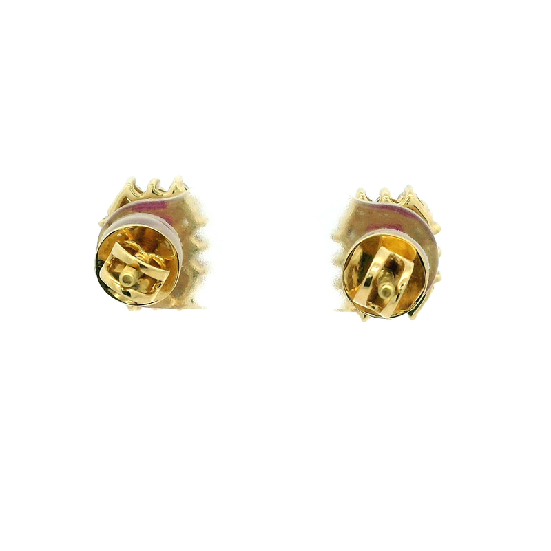 18K Gold Diamond and Ruby Earrings
