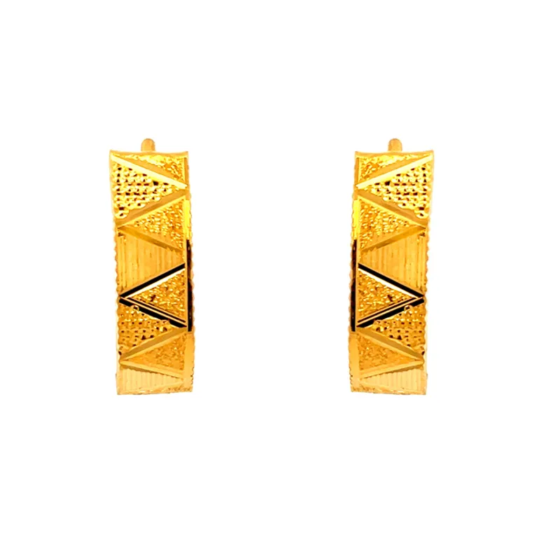 Simple and Elegant 22K Yellow Gold Classic Hoop Earrings for Everyday Wear