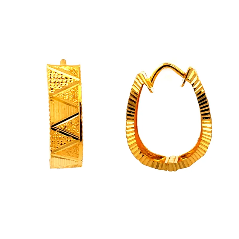 Simple and Elegant 22K Yellow Gold Classic Hoop Earrings for Everyday Wear