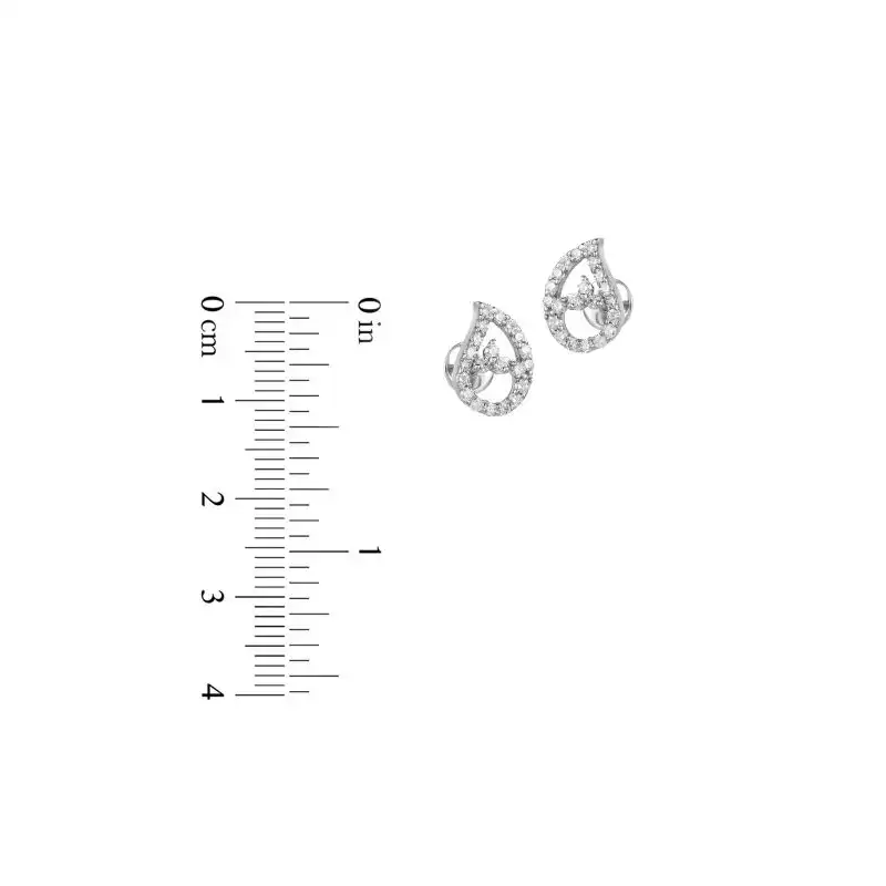 18K White Gold Diamond Teardrop Pave Earrings