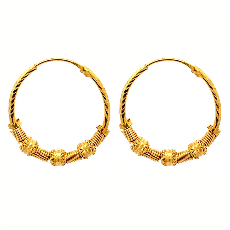 Modern Gold Hoops with Jhumka ER 559