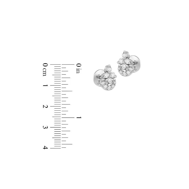 18K White Gold Diamond Stud Earrings