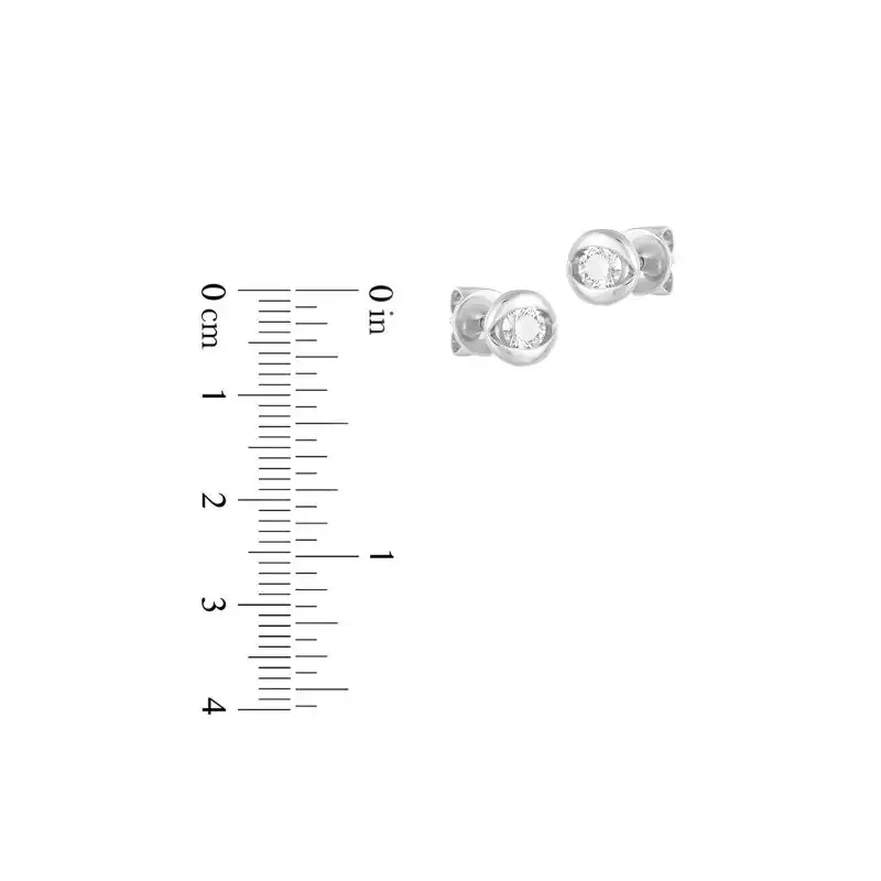 18K White Gold Diamond Simple Stud Earrings