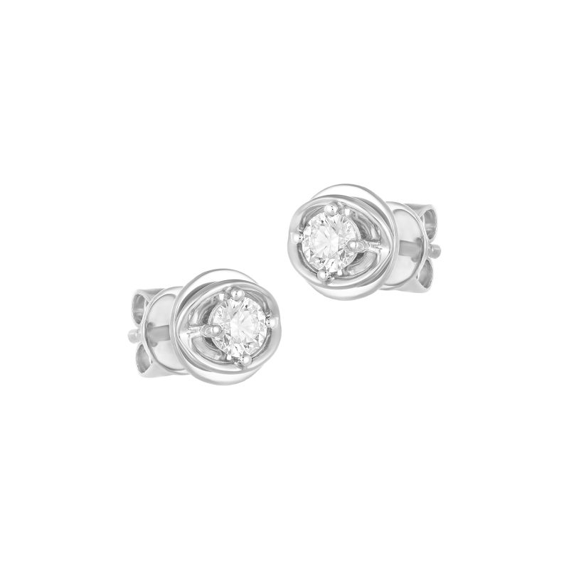 Cluster earrings with 0.11 carat diamonds in platinum - BAUNAT