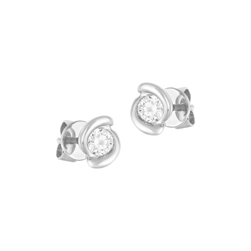 Simple white gold stud earrings discount