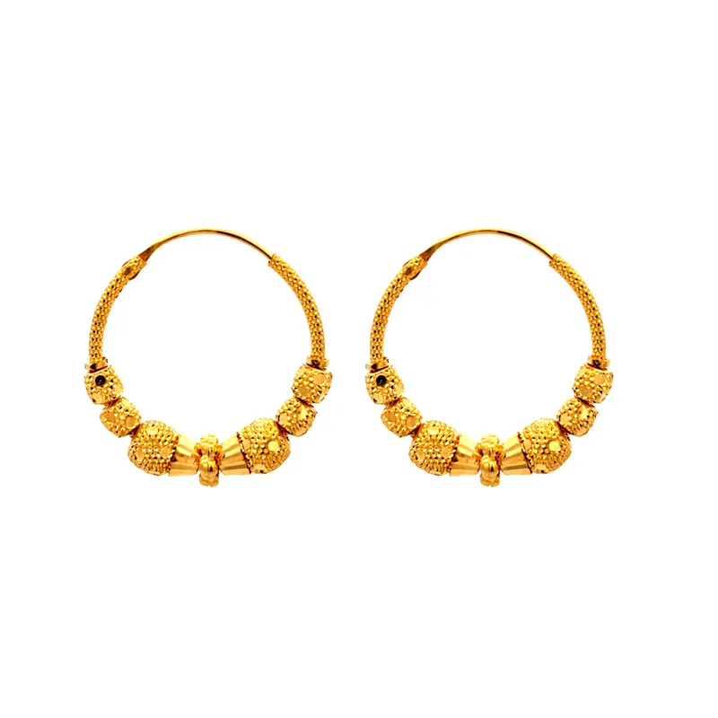 Elegant 22K Yellow Gold Hoop Earrings Classic Timeless Design Everyday Wear