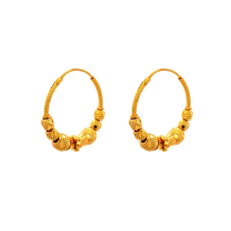 Elegant 22K Yellow Gold Hoop Earrings Classic Timeless Design Everyday Wear