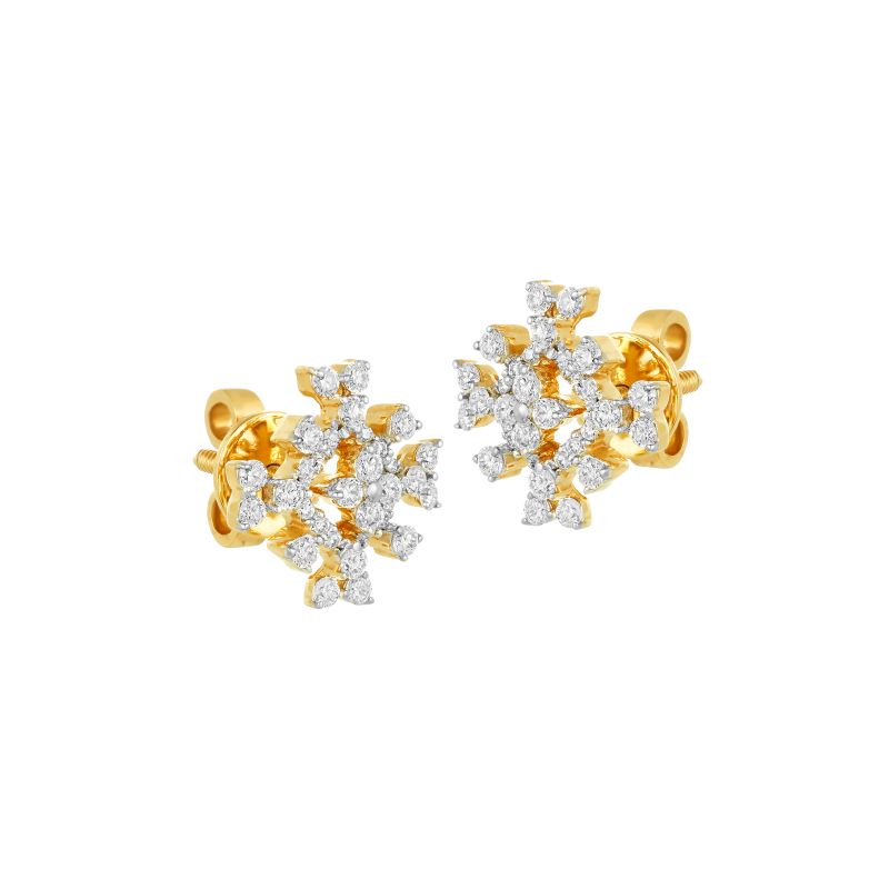 Jaze Cluster Diamond Stud Earrings| Modern Shimmering Studs|CaratLane