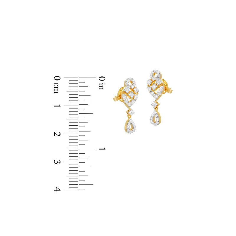 18K Two tone Gold Diamond Drop Earrings