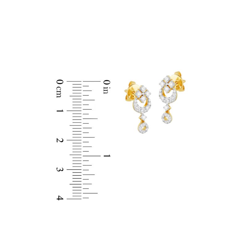 18K Two tone Gold Diamond Drop Earrings