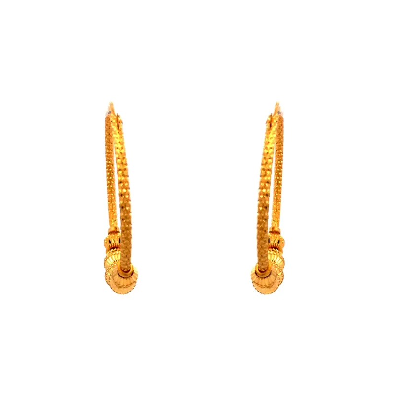 Elegant 22K Yellow Gold Classic Hoop Earrings for Timeless Style and Everyday Wear