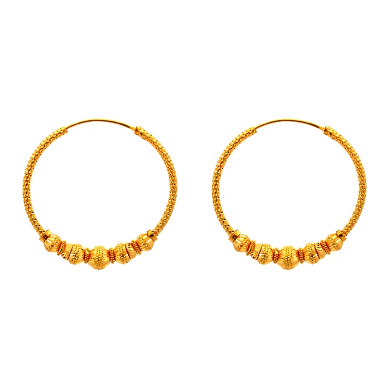 Elegant 22K Yellow Gold Classic Hoop Earrings for Timeless Style and Everyday Wear