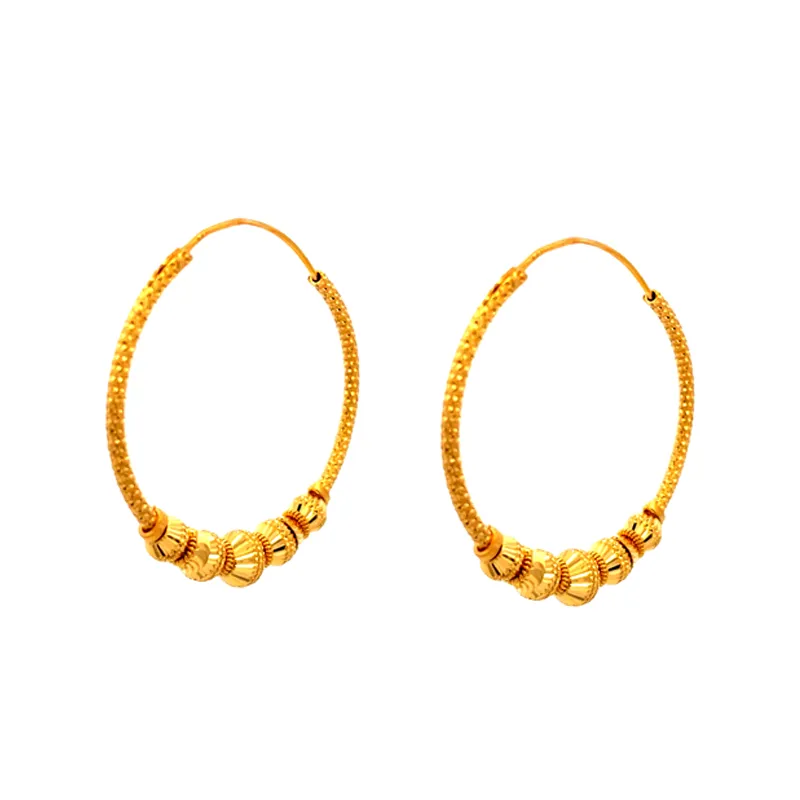 Elegant 22K Yellow Gold Classic Hoop Earrings for Timeless Style and Everyday Wear