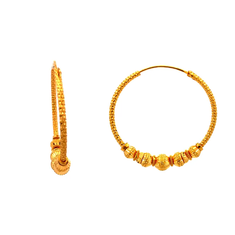 Elegant 22K Yellow Gold Classic Hoop Earrings for Timeless Style and Everyday Wear