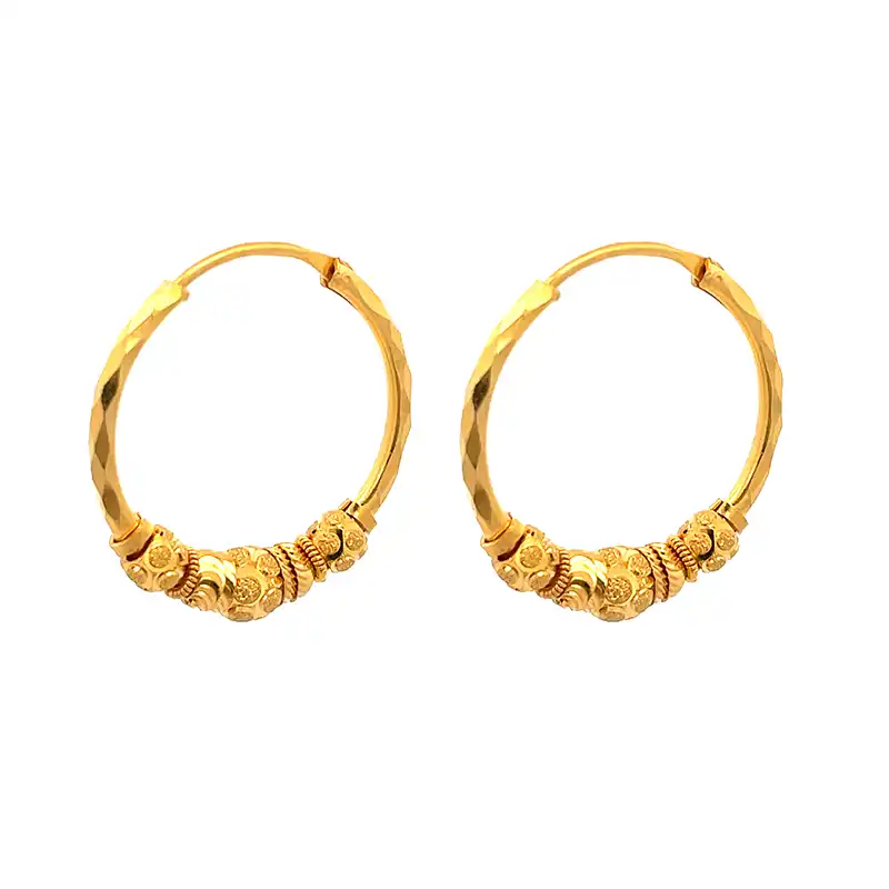 22K Gold Hoop Earrings