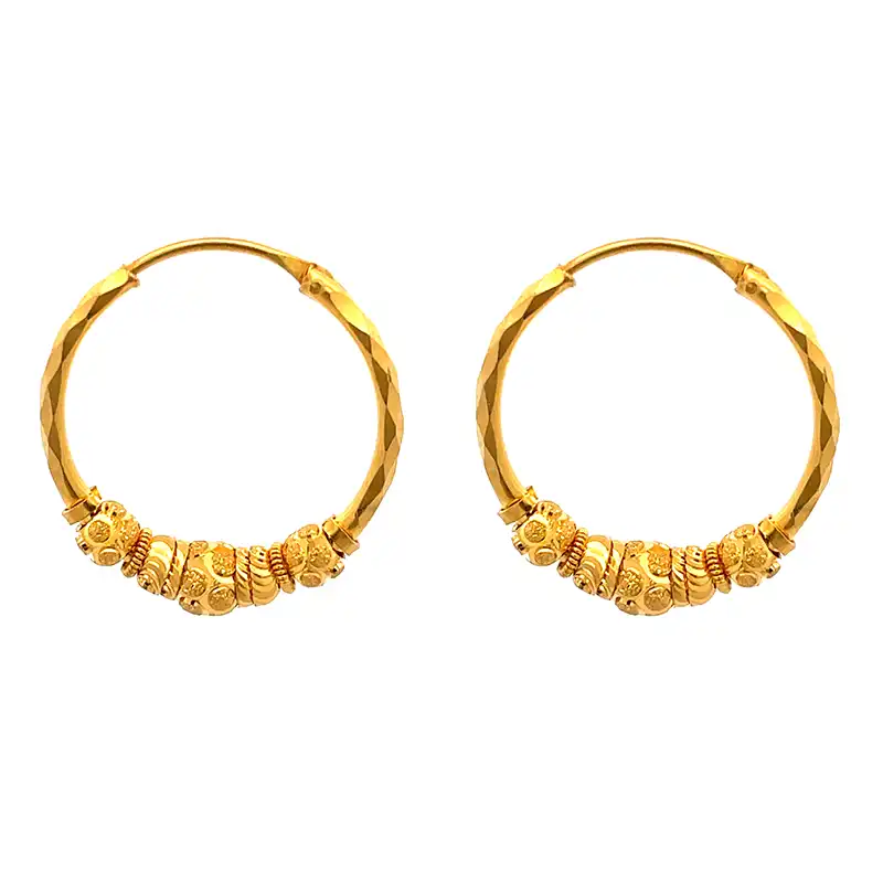 22K Gold Hoop Earrings