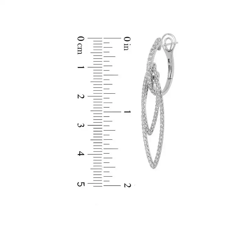 18K White Gold Diamond Hanging Earrings