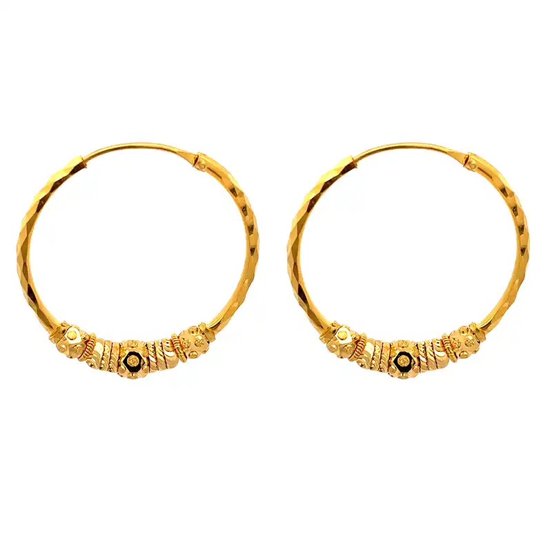 22K Gold Hoop Earrings