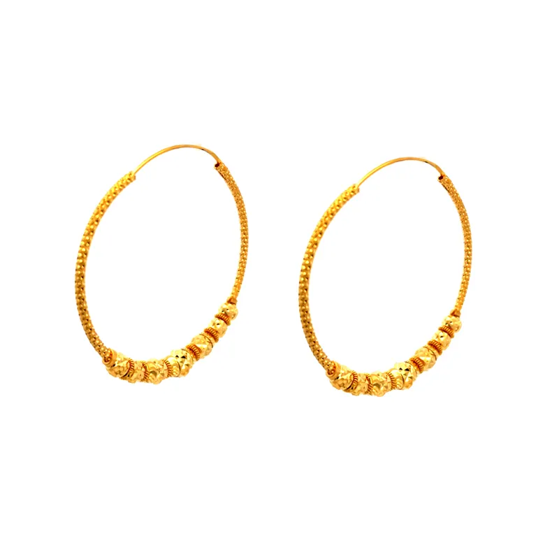 Beautiful 22K yellow gold hoop earrings for everyday elegance and timeless style