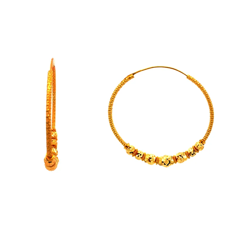 Beautiful 22K yellow gold hoop earrings for everyday elegance and timeless style