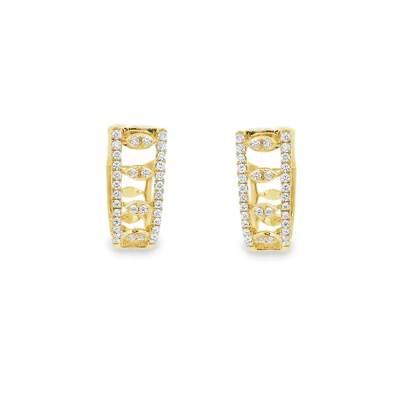 Elegant Gold and Diamond Earrings