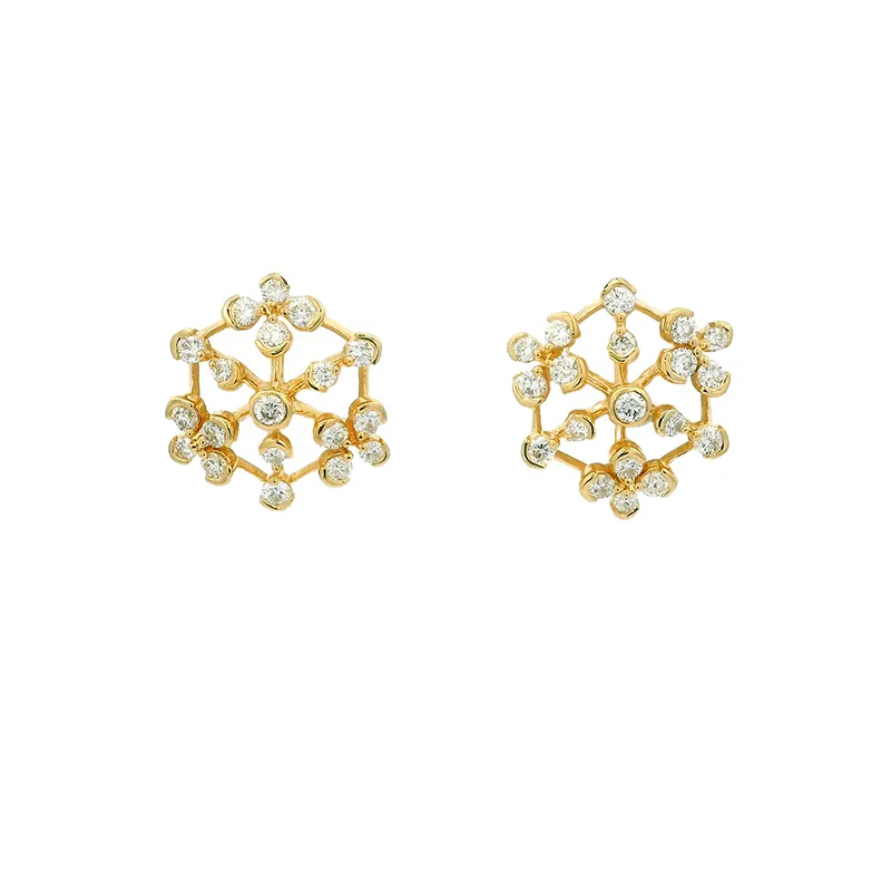 18K Gold Diamond Stud Earrings