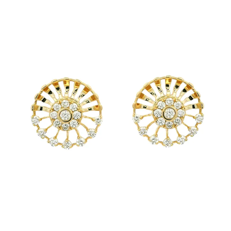 18K Gold Diamond Stud Earrings