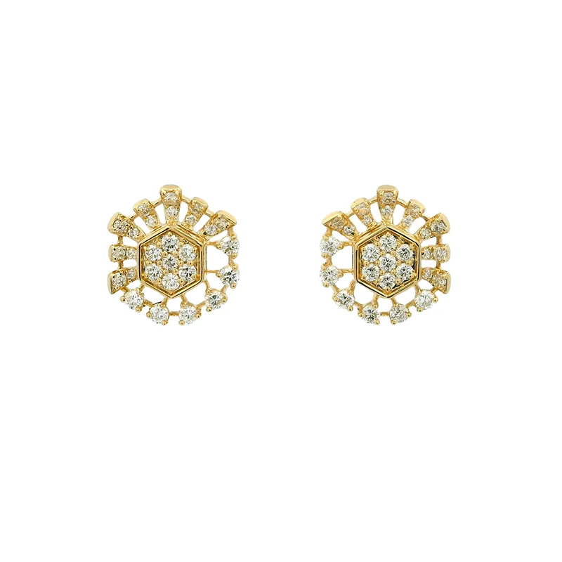 18K Gold Diamond Stud Earrings