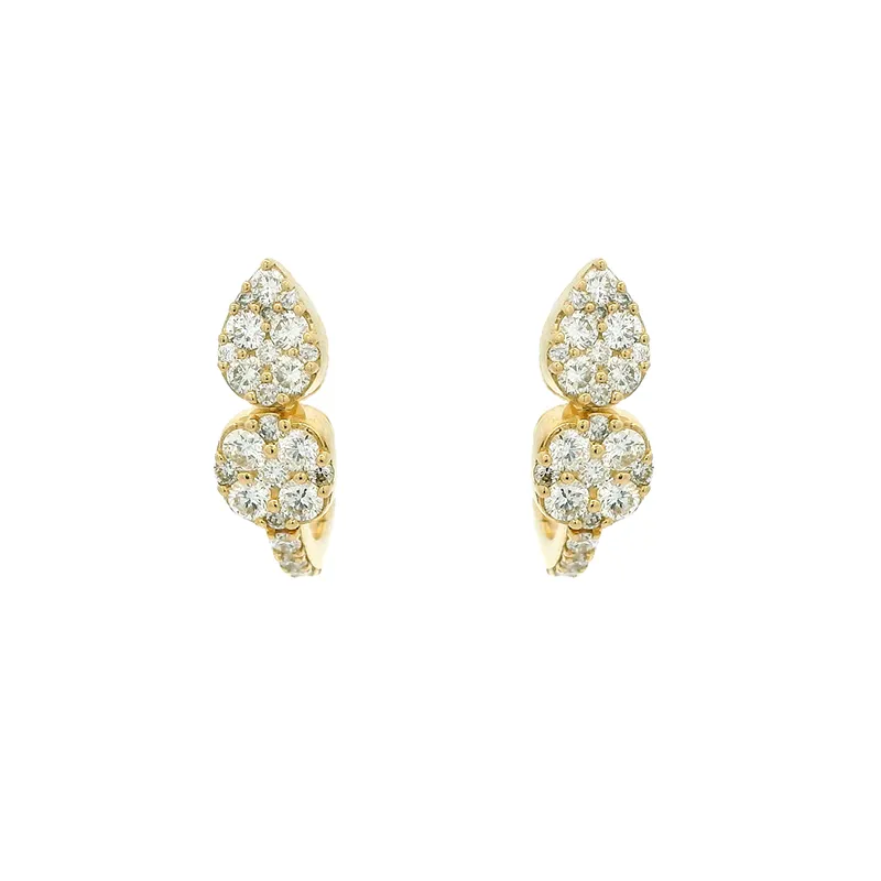 Timeless Elegance Gold and Diamond Earrings