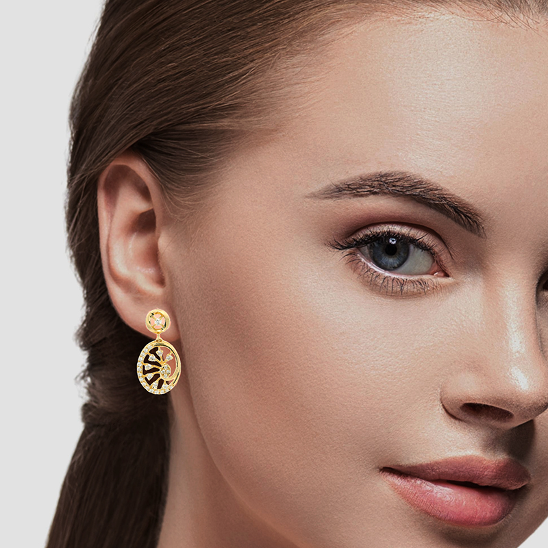 Elegant Gold Spiral Earrings
