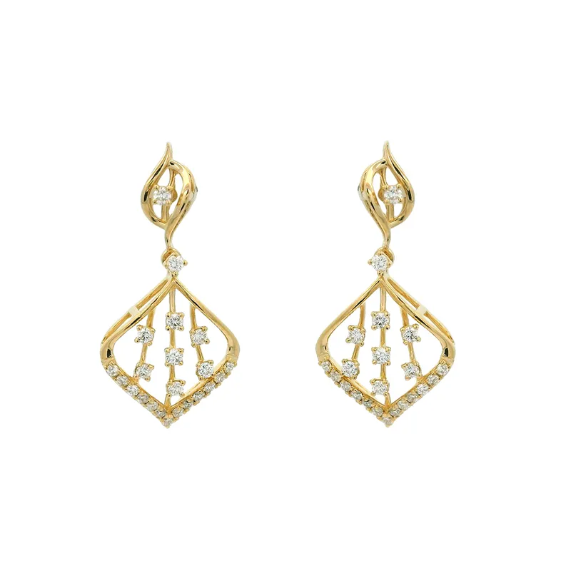 Elegant Gold Earrings with Diamonds