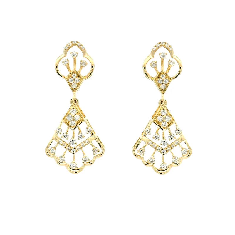 Elegant Gold Earrings with Diamonds