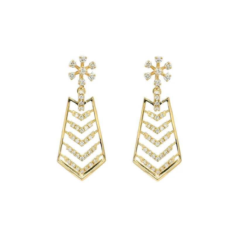Elegant Gold and Diamond Earrings